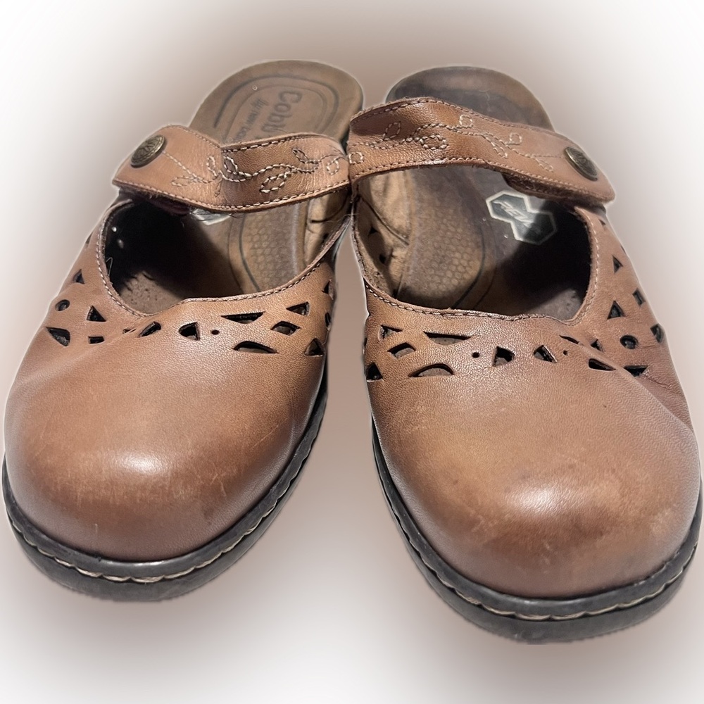 Cobb Hill by New Balance Women's Tan Leather Mary Jane Mules